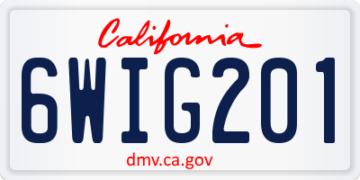 CA license plate 6WIG201