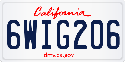 CA license plate 6WIG206