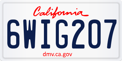 CA license plate 6WIG207