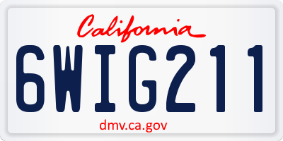 CA license plate 6WIG211