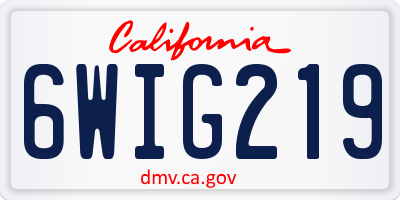 CA license plate 6WIG219