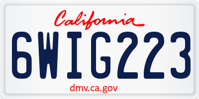 CA license plate 6WIG223