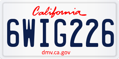 CA license plate 6WIG226