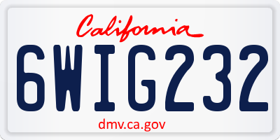 CA license plate 6WIG232