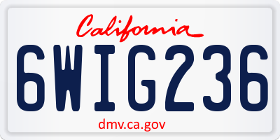 CA license plate 6WIG236