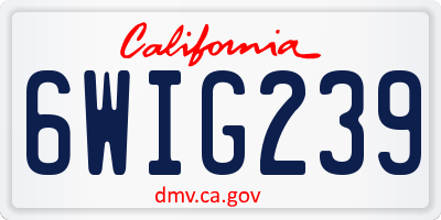 CA license plate 6WIG239