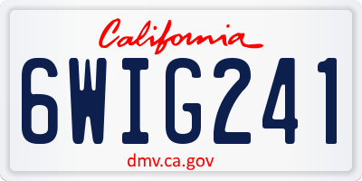 CA license plate 6WIG241
