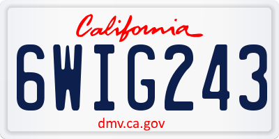 CA license plate 6WIG243