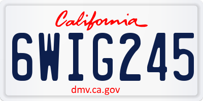CA license plate 6WIG245