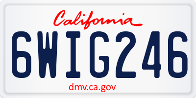 CA license plate 6WIG246