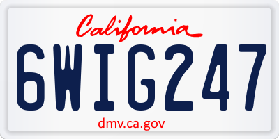 CA license plate 6WIG247