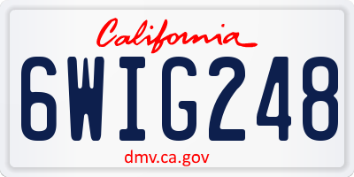 CA license plate 6WIG248