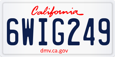 CA license plate 6WIG249