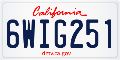 CA license plate 6WIG251