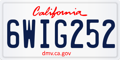 CA license plate 6WIG252
