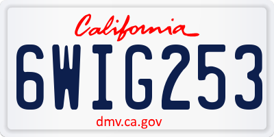CA license plate 6WIG253