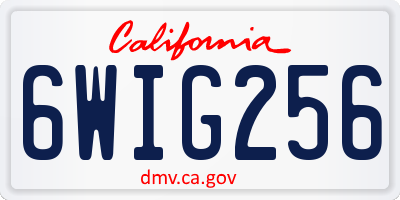 CA license plate 6WIG256