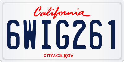 CA license plate 6WIG261