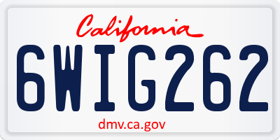 CA license plate 6WIG262