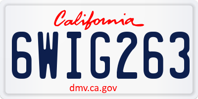 CA license plate 6WIG263