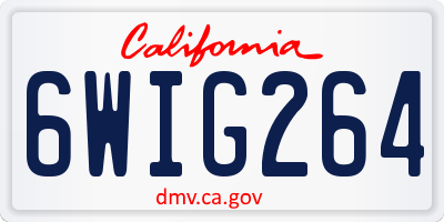 CA license plate 6WIG264