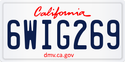 CA license plate 6WIG269
