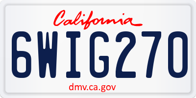 CA license plate 6WIG270