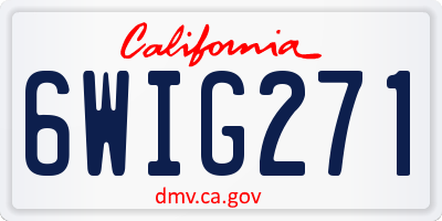 CA license plate 6WIG271