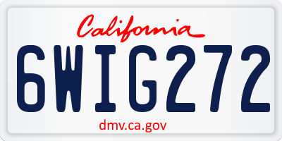 CA license plate 6WIG272