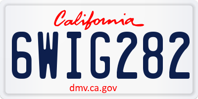 CA license plate 6WIG282