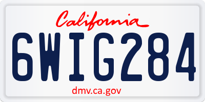 CA license plate 6WIG284