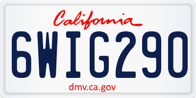 CA license plate 6WIG290