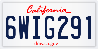 CA license plate 6WIG291