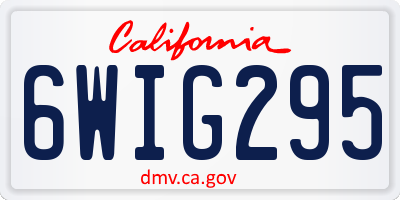 CA license plate 6WIG295