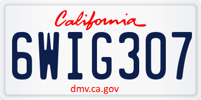 CA license plate 6WIG307