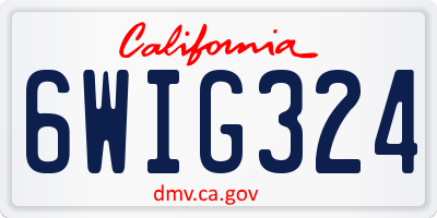 CA license plate 6WIG324