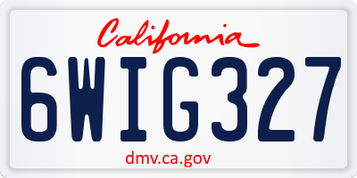 CA license plate 6WIG327