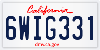 CA license plate 6WIG331