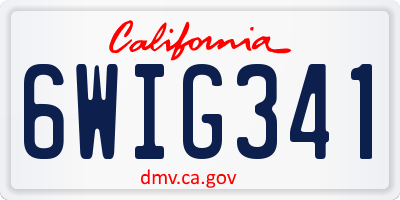 CA license plate 6WIG341