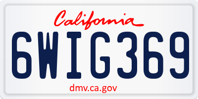 CA license plate 6WIG369