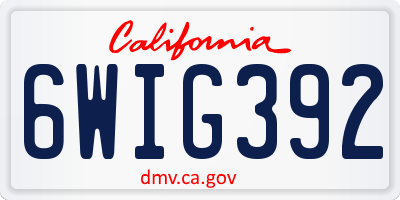 CA license plate 6WIG392