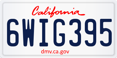 CA license plate 6WIG395