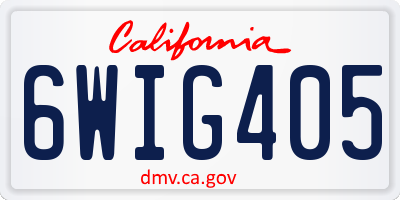 CA license plate 6WIG405