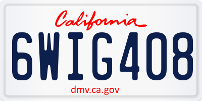 CA license plate 6WIG408