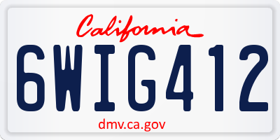 CA license plate 6WIG412
