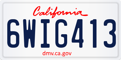 CA license plate 6WIG413