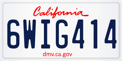 CA license plate 6WIG414