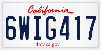 CA license plate 6WIG417