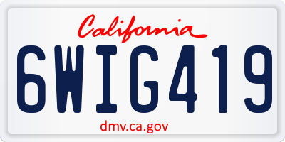CA license plate 6WIG419