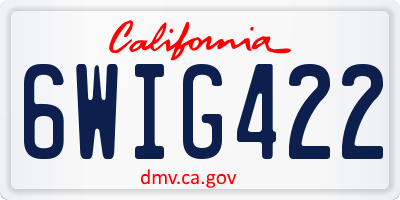 CA license plate 6WIG422
